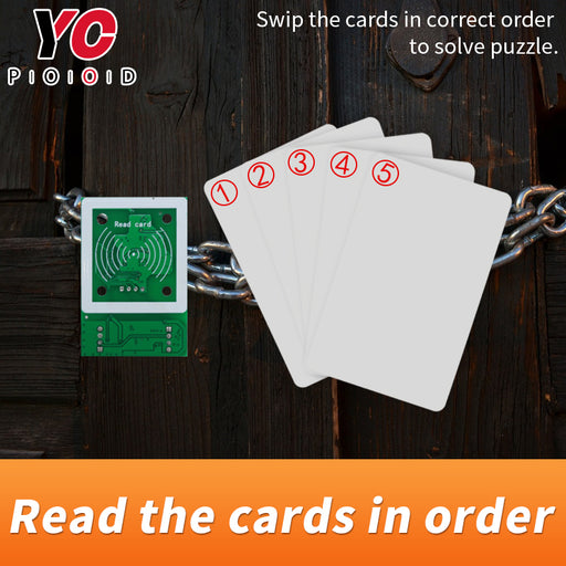 Read the card in order escape room props