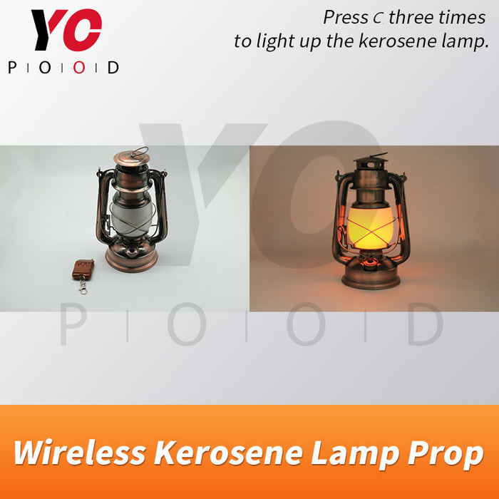 Wireless kerosene lamp for escape room prop