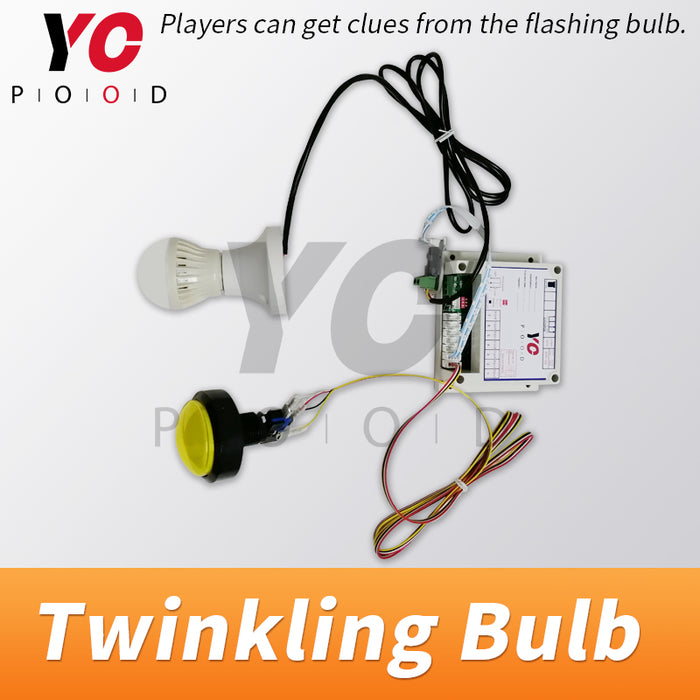 Twinkling Bulb players can get clues from flashing bulb escape room props