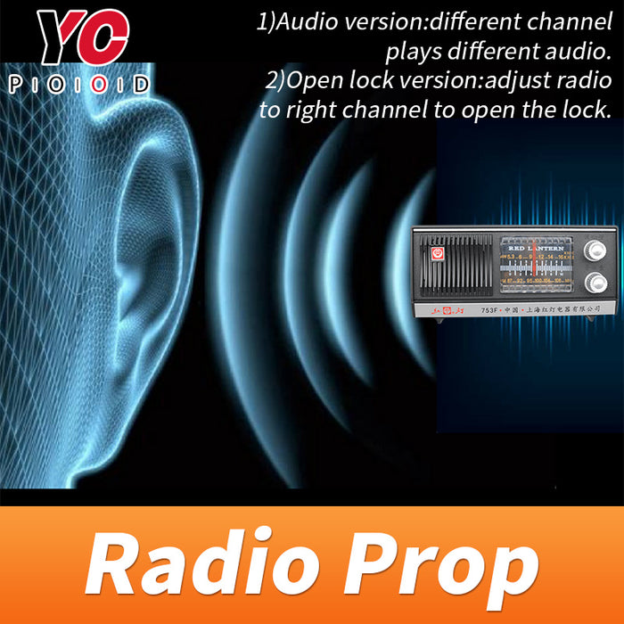 Escape room devices radio prop adjust radio to right channel to get the clue or open lock