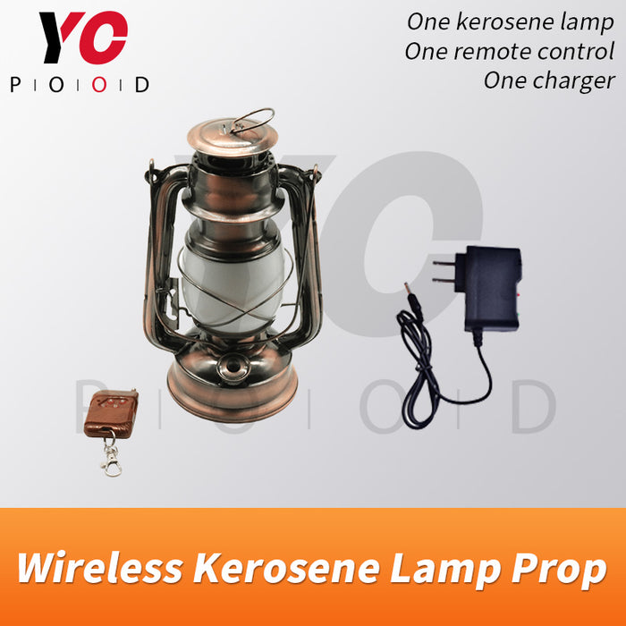 Wireless kerosene lamp for escape room prop