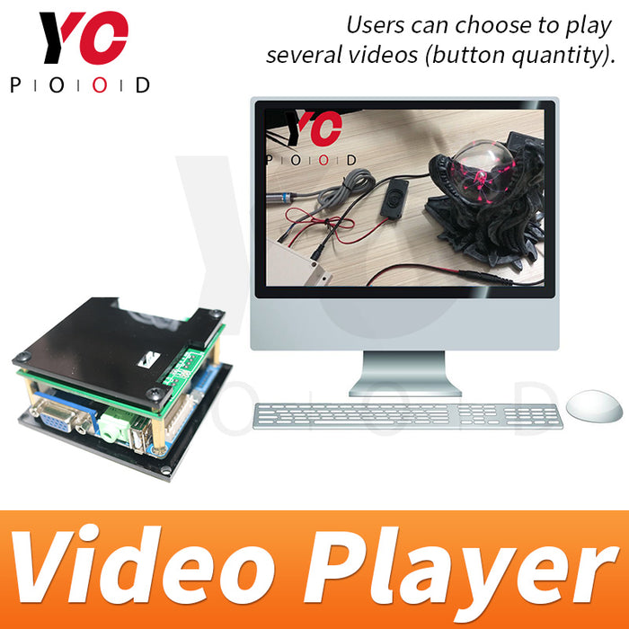 Video player metal button version Room Escape Prop Supplier DIY YOPOOD