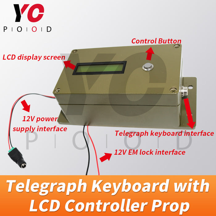 Telegraph Keyboard with LCD Controller Prop  Escape Room YOPOOD