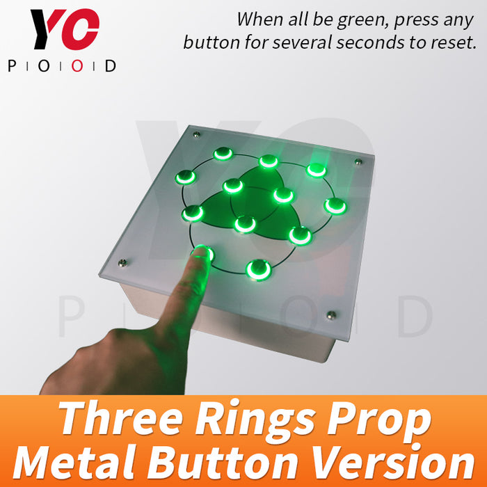 Three Rings Prop Metal Button Edition real room escape Supplier YOPOOD